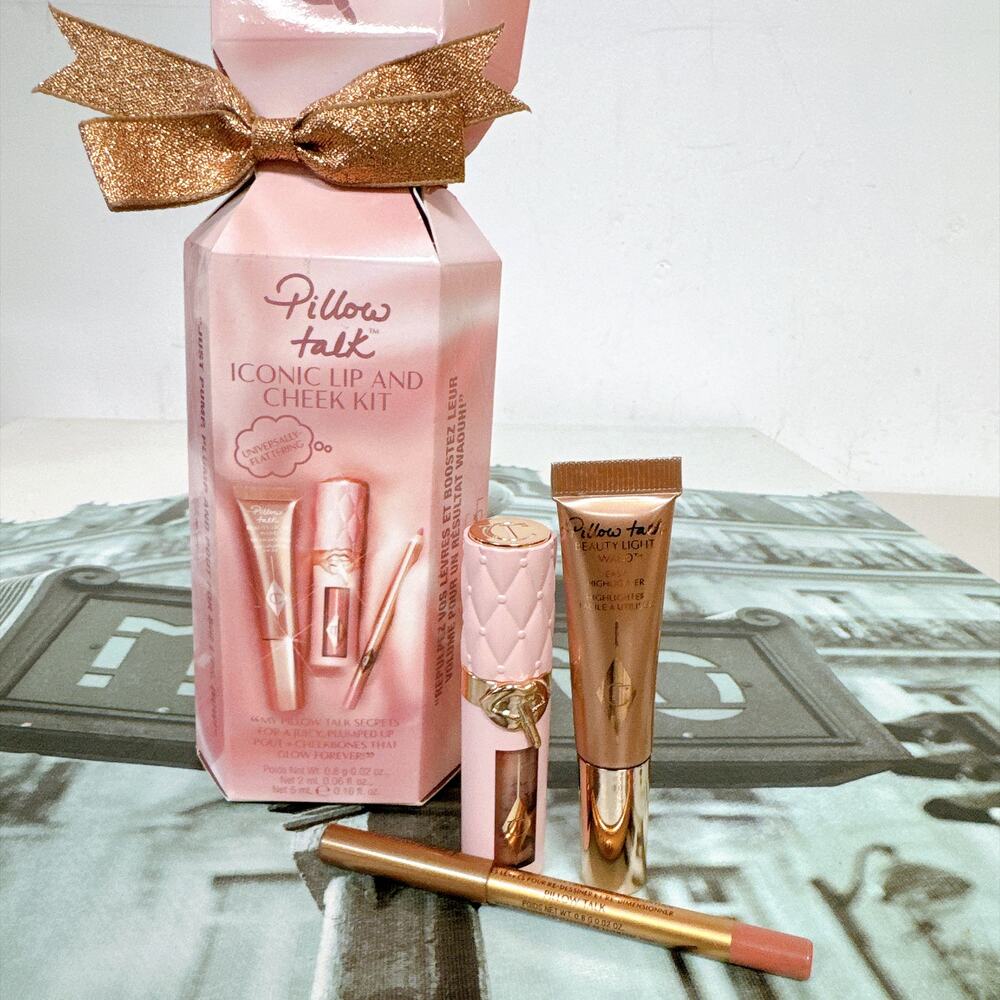 Charlotte Tilbury Pillow Talk Iconic Lip + Cheek Kit 3 Pc NIB Authentic